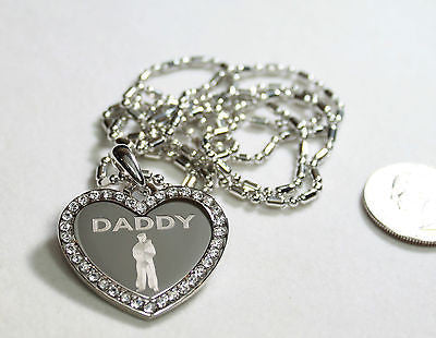 CZ BLING HEART MILITARY SON DAD MOM SISTER DAUGHTER BROTHER NECKLACE MARINER SAILOR MIDSHIPMEN NAVY - Samstagsandmore