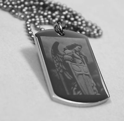 ST. MICHAEL IMAGE PRAYER SOLID THICK STAINLESS STEEL SHINE CROSS PRAYER - Samstagsandmore