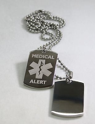 Silver medical alert dog tags online