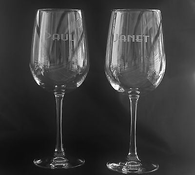 2 PERSONALIZED WINE GLASSES YOUR NAME 18.5 OZ EACH SAND CARVED - Samstagsandmore