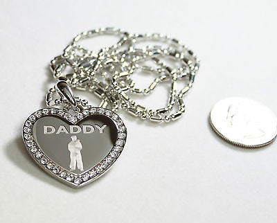 CZ BLING HEART MILITARY SON DAD MOM SISTER DAUGHTER BROTHER NECKLACE MARINER SAILOR MIDSHIPMEN NAVY - Samstagsandmore