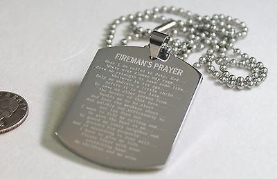 FIRE FIGHTER PRAYER/MALTESE CROSS 2SIDED ENGRAVED X LARGE THICK SOLID STAINLESS - Samstagsandmore