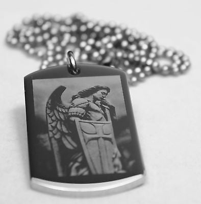 ST. MICHAEL IMAGE PRAYER SOLID THICK STAINLESS STEEL SHINE CROSS PRAYER - Samstagsandmore
