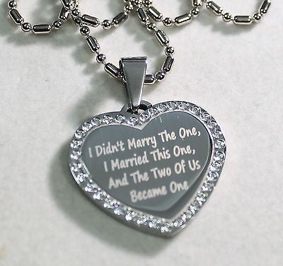 CZ STAINLESS STEEL HEART MARRY WEDDING LOVE FRIENDSHIP FAMILY MARRIAGE - Samstagsandmore