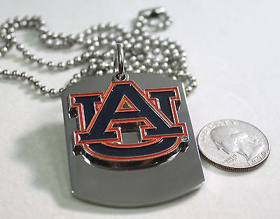 Auburn University logo X large dog tag stainless steel necklace logo - Samstagsandmore