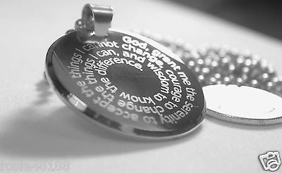 SERENITY  PRAYER 3D SPIRAL CIRCLE SOLID THICK STAINLESS STEEL SHINE QUALITY - Samstagsandmore