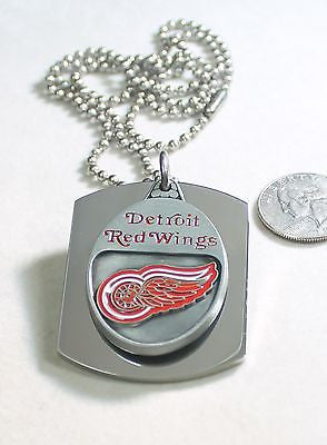 DETROIT RED WINGS PENDANT X LARGE DOG TAG STAINLESS STEEL NECKLACE LOGO - Samstagsandmore