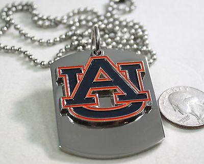 Auburn University logo X large dog tag stainless steel necklace logo - Samstagsandmore