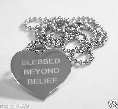 MOTIVATIONAL BLESSING STAINLESS STEEL PENDANT DOG TAG NECKLACE FREE ENGRAVING - Samstagsandmore