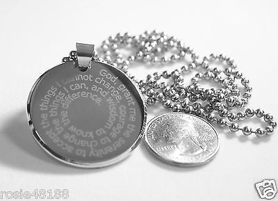 SERENITY  PRAYER 3D SPIRAL CIRCLE SOLID THICK STAINLESS STEEL SHINE QUALITY - Samstagsandmore