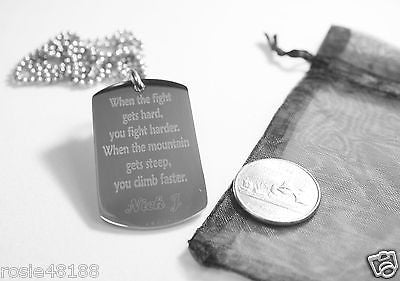 WHEN THE FIGHT GETS HARD JONAS STAINLESS STEEL DOG TAG NECKLACE - Samstagsandmore