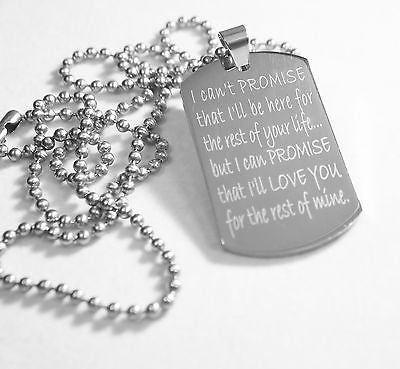 LOVE PROMISE MESSAGE WEDDING SPECIAL NECKLACE POEM DOG TAG STAINLESS STEEL - Samstagsandmore