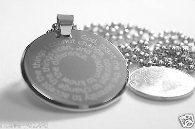 SERENITY  PRAYER 3D SPIRAL CIRCLE SOLID THICK STAINLESS STEEL SHINE QUALITY - Samstagsandmore