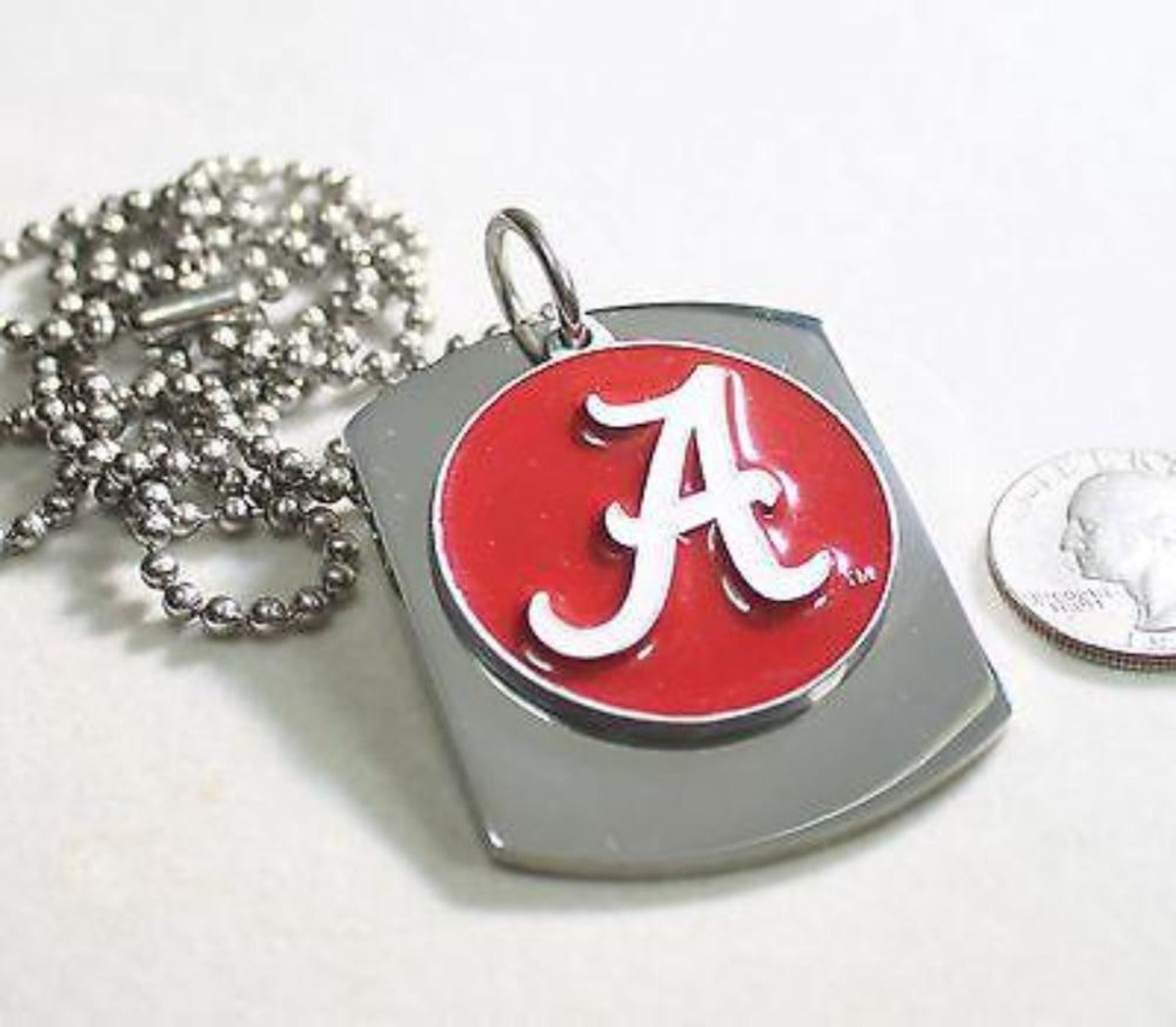 ALABAMA UNIVERSITY LOGO X LARGE DOG TAG STAINLESS STEEL NECKLACE LOGO - Samstagsandmore