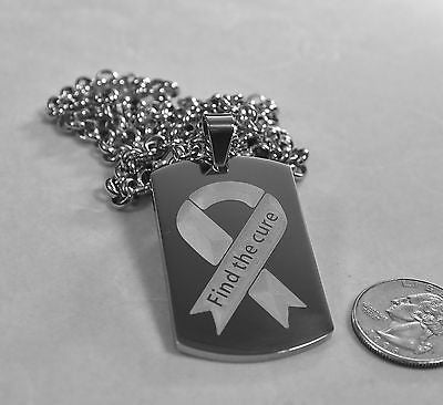 FIND THE CURE BREAST CANCER SOLID THICK STAINLESS STEEL ENGRAVE BACK FREE - Samstagsandmore