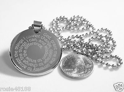 SERENITY  PRAYER 3D SPIRAL CIRCLE SOLID THICK STAINLESS STEEL SHINE QUALITY - Samstagsandmore