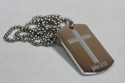 JOHN 3:16 INSPIRATIONAL PRAYER SOLID THICK STAINLESS STEEL SHINE CROSS PRAYER - Samstagsandmore