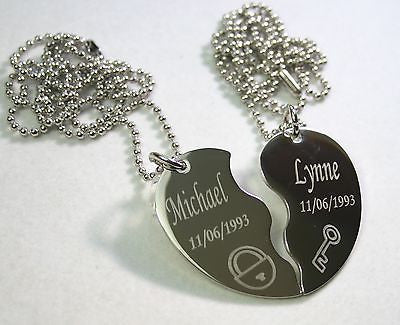 Split heart necklaces. key, necklace set - Samstagsandmore