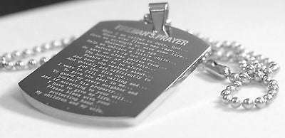 FIRE FIGHTER PRAYER/MALTESE CROSS 2SIDED ENGRAVED X LARGE THICK SOLID STAINLESS - Samstagsandmore