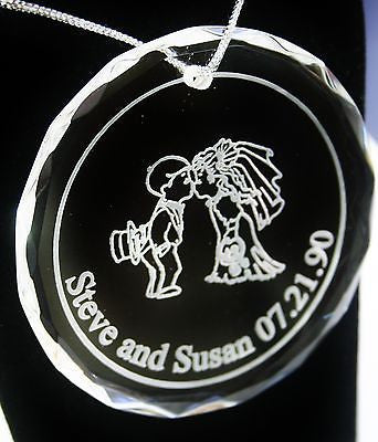 CUSTOM KISSING COUPLE WEDDING MARRIAGE CRYSTAL ORNAMENT - Samstagsandmore