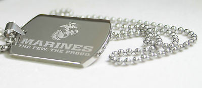 MARINE SOLID THICK STAINLESS STEEL DOG TAG NECKLACE - Samstagsandmore
