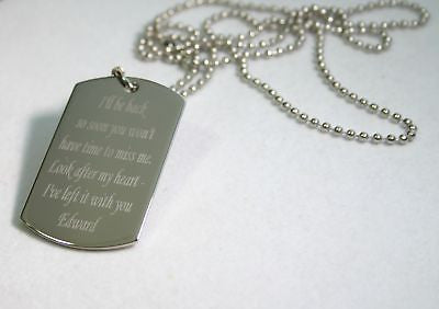 REMEMBER ME, MESSAGE, QUOTE, LOVE, DOG TAG NECKLACE STAINLESS STEEL - Samstagsandmore