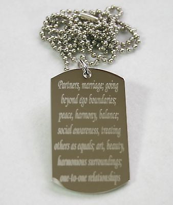 LIBRA ZODIAC SIGN TRAITS STAINLESS STEEL DOG TAG NECKLACE PENDANT - Samstagsandmore