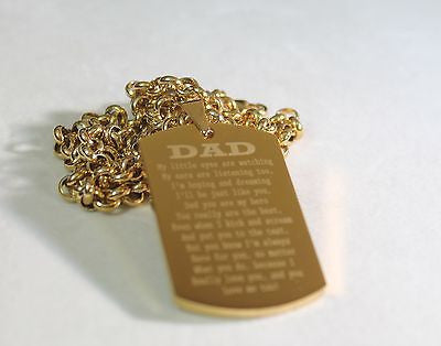 DAD, MOM, SISTER, BROTHER MESSAGE SPECIAL NECKLACE POEM DOG TAG STAINLESS STEEL - Samstagsandmore