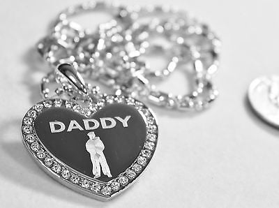 CZ BLING HEART MILITARY SON DAD MOM SISTER DAUGHTER BROTHER NECKLACE MARINER SAILOR MIDSHIPMEN NAVY - Samstagsandmore