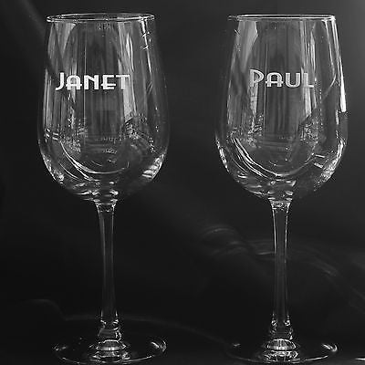 2 PERSONALIZED WINE GLASSES YOUR NAME 18.5 OZ EACH SAND CARVED - Samstagsandmore