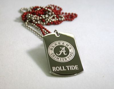 UNIVERSITY OF ALABAMA CUSTOM TAG NECKLACE PENDANT STAINLESS STEEL - Samstagsandmore
