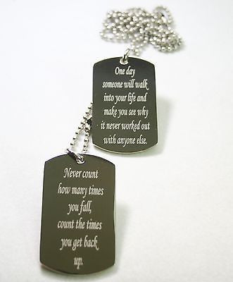 MOTIVATIONAL DOG TAGS STAINLESS BELIEVE, POSITIVE, MILITARY STYLE NECKLACE - Samstagsandmore