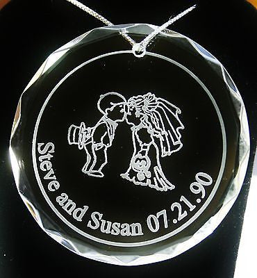 CUSTOM KISSING COUPLE WEDDING MARRIAGE CRYSTAL ORNAMENT - Samstagsandmore
