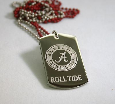UNIVERSITY OF ALABAMA CUSTOM TAG NECKLACE PENDANT STAINLESS STEEL - Samstagsandmore