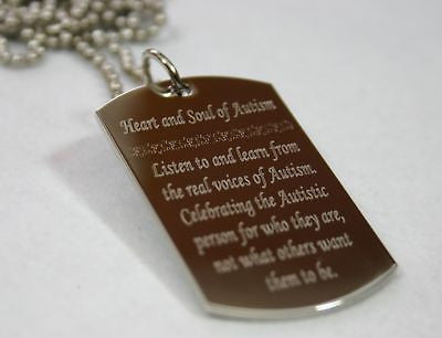 STAINLESS STEEL AUTISM AWARENESS RIBBON DOG TAG NECKLACE - Samstagsandmore