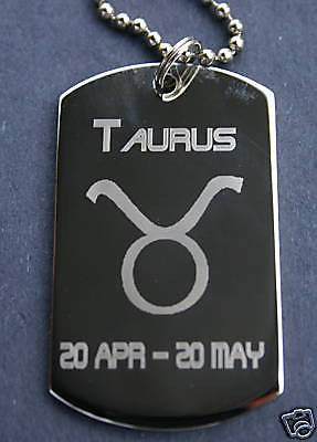 TAURUS ZODIAC SIGN TRAITS DOG TAG NECKLACE PENDANT - Samstagsandmore