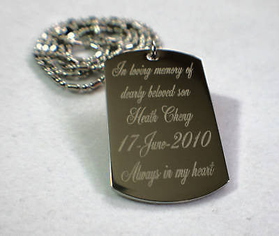 MEMORIAL DOG TAG NECKLACE CUSTOM PERSONALIZE stainless steel - Samstagsandmore