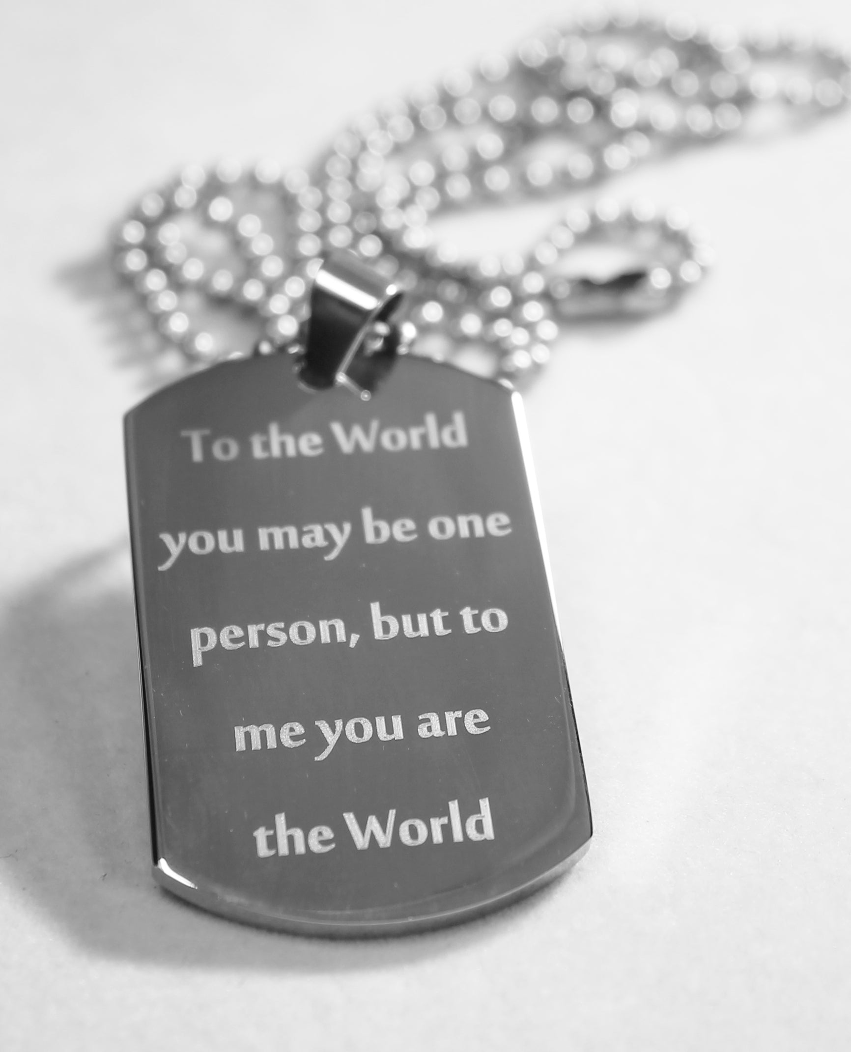 LOVE MOTIVATIONAL POSITIVE WORDS DAD SON MOM STAINLESS STEEL THICK DOG TAG - Samstagsandmore