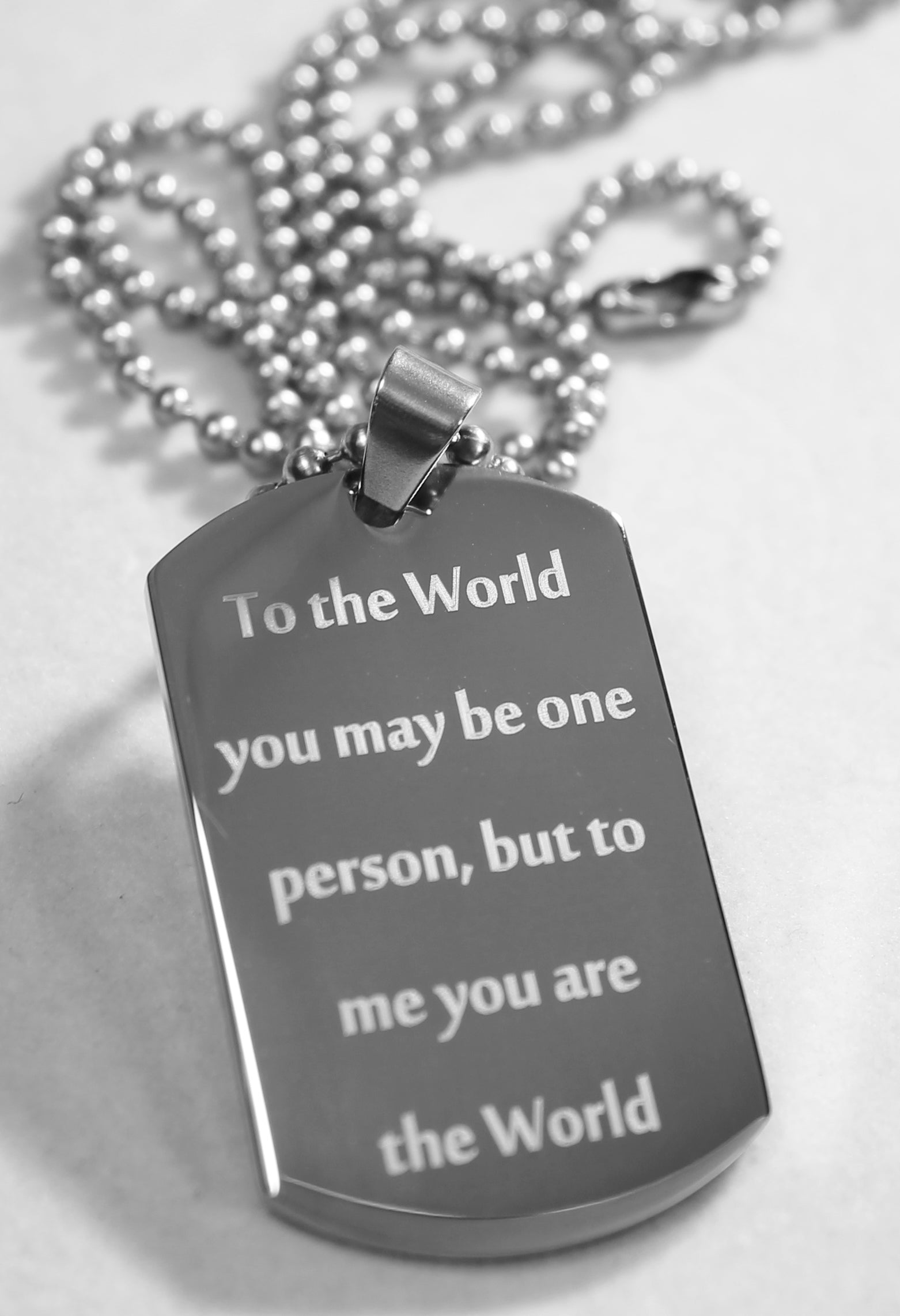 LOVE MOTIVATIONAL POSITIVE WORDS DAD SON MOM STAINLESS STEEL THICK DOG TAG - Samstagsandmore