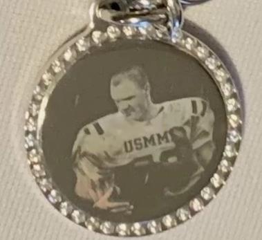 CUSTOM ENGRAVED CZ BLING SILVER TONE STAINLESS STEEL ROUND NO CHAIN - Samstagsandmore