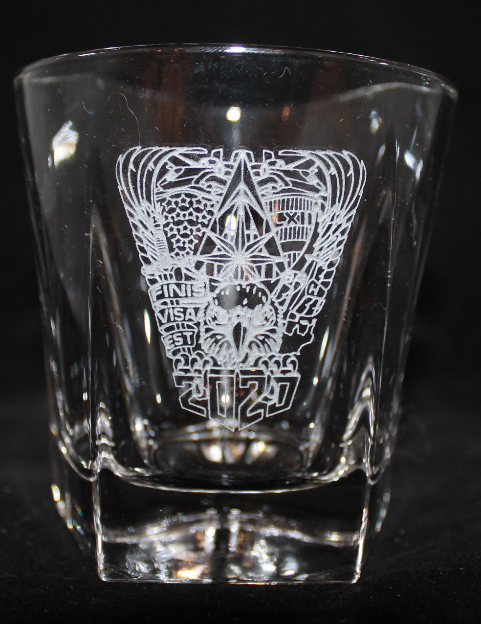 ROCKS GLASS 5-SIDED USNA USAFA USMMA SAND CARVED BOURBON WHISKEY SET OF 8 graduation commencement USCGA USMA - Samstagsandmore
