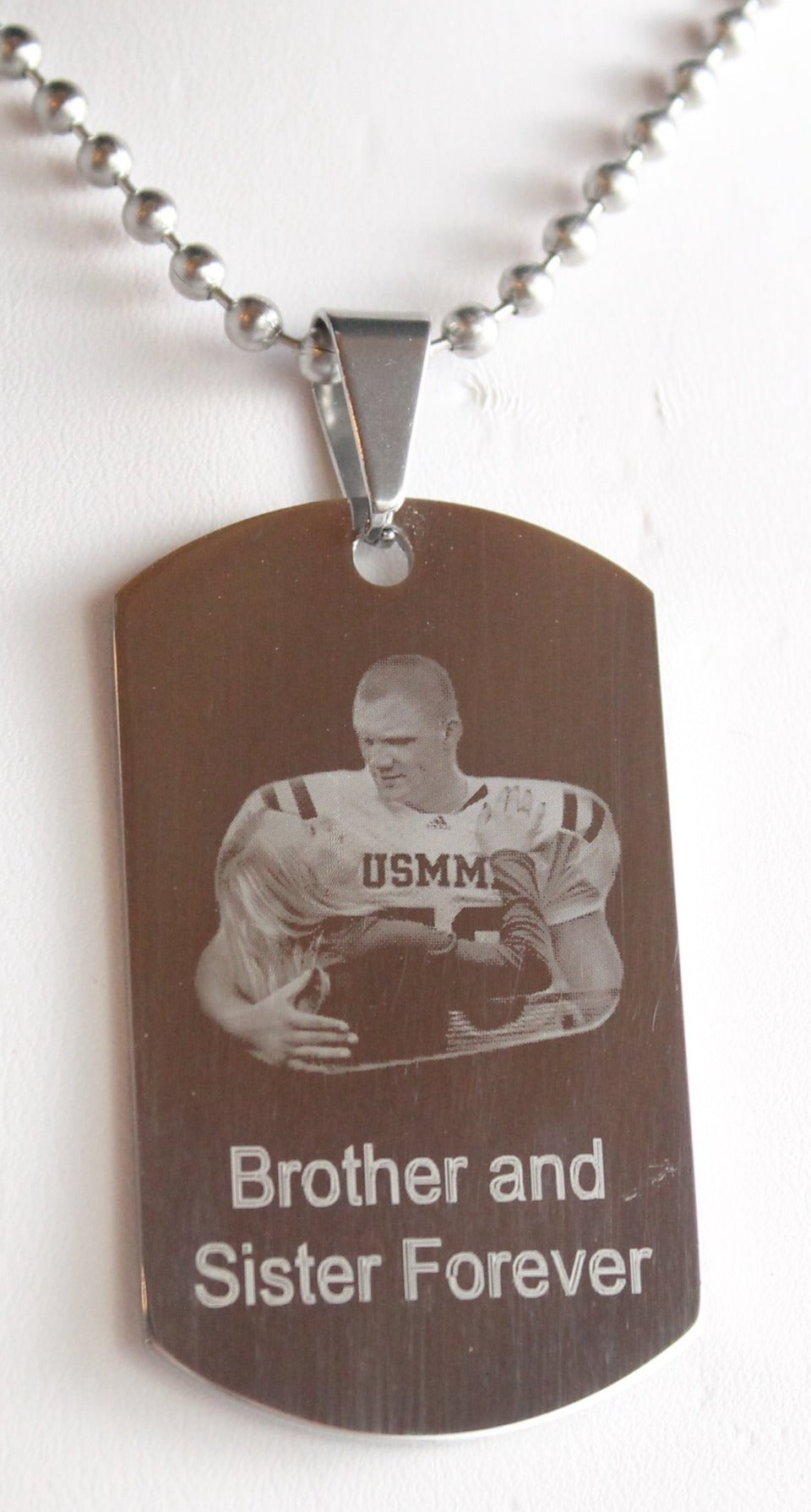 CUSTOM PERSONALIZED PICTURE STAINLESS STEEL DOG TAG AND NECKLACE ENGRAVE - Samstagsandmore