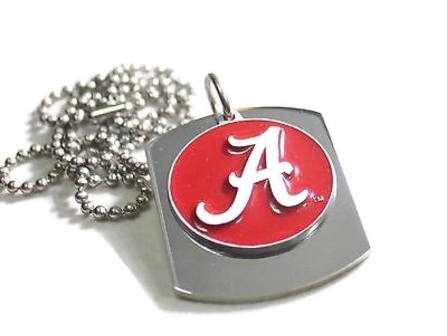 ALABAMA UNIVERSITY LOGO X LARGE DOG TAG STAINLESS STEEL NECKLACE LOGO - Samstagsandmore