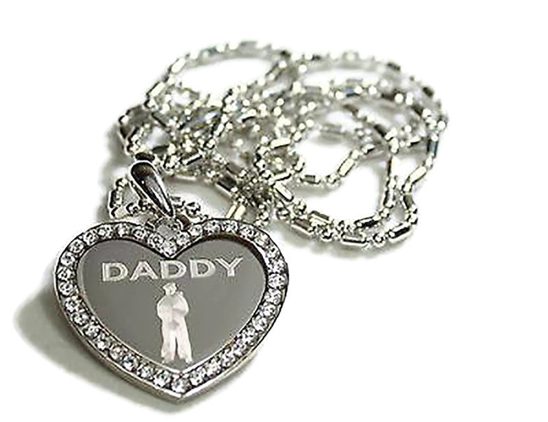 CZ BLING HEART MILITARY SON DAD MOM SISTER DAUGHTER BROTHER NECKLACE MARINER SAILOR MIDSHIPMEN NAVY - Samstagsandmore