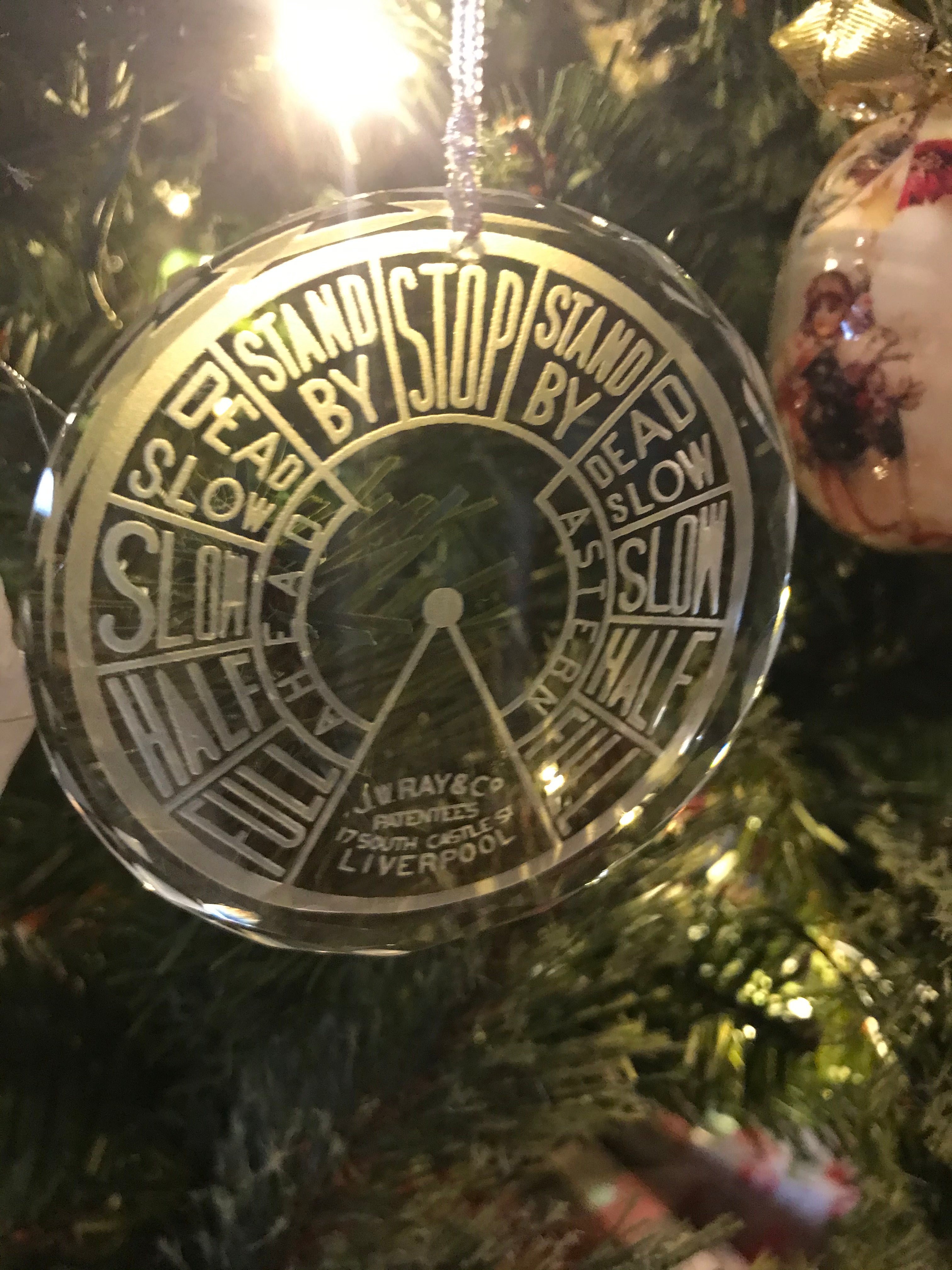 Crystal Ornament EOT Engine Order Telegraph Maritime Merchant Marine Nautical - Samstagsandmore