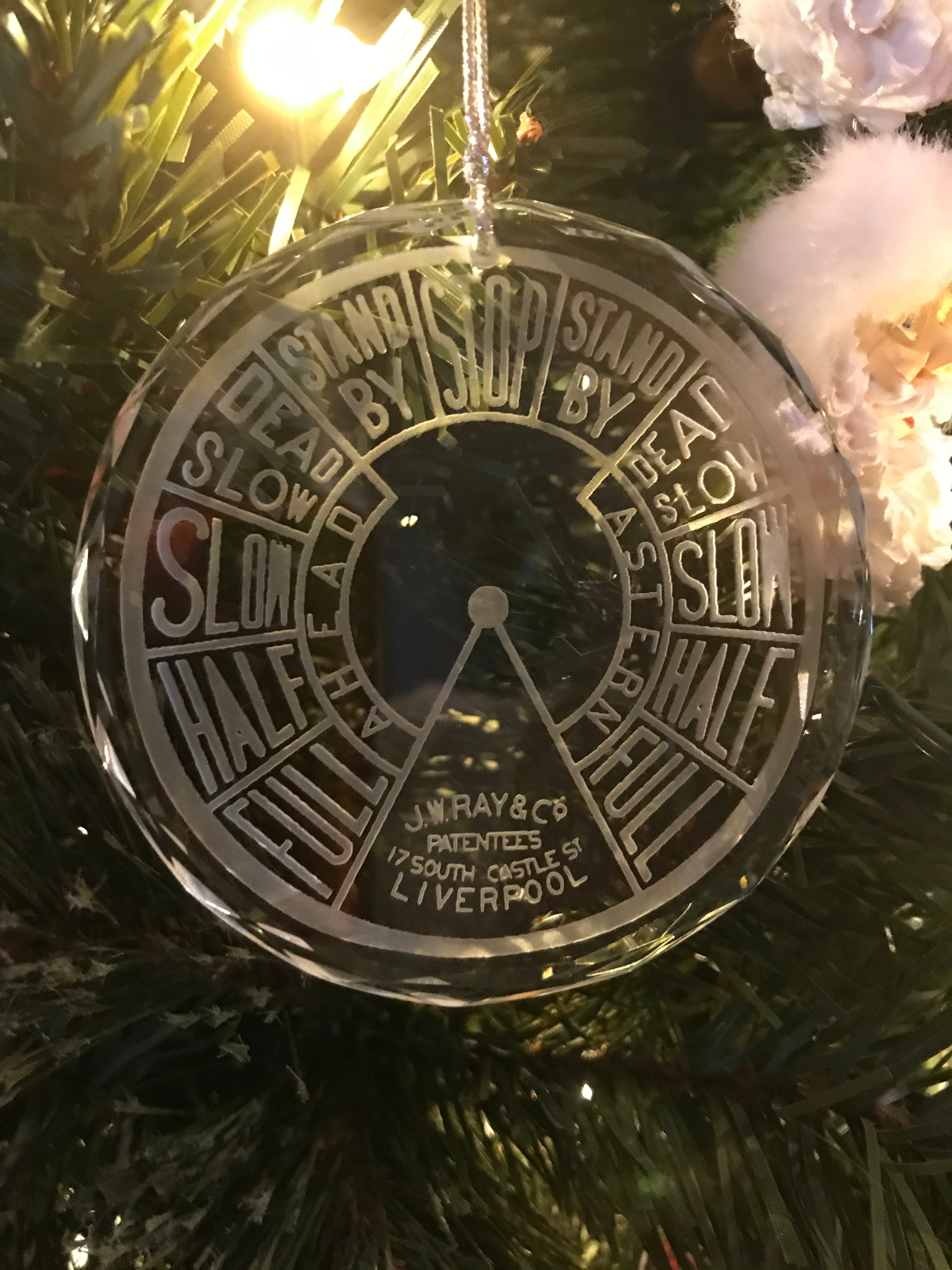Crystal Ornament EOT Engine Order Telegraph Maritime Merchant Marine Nautical - Samstagsandmore