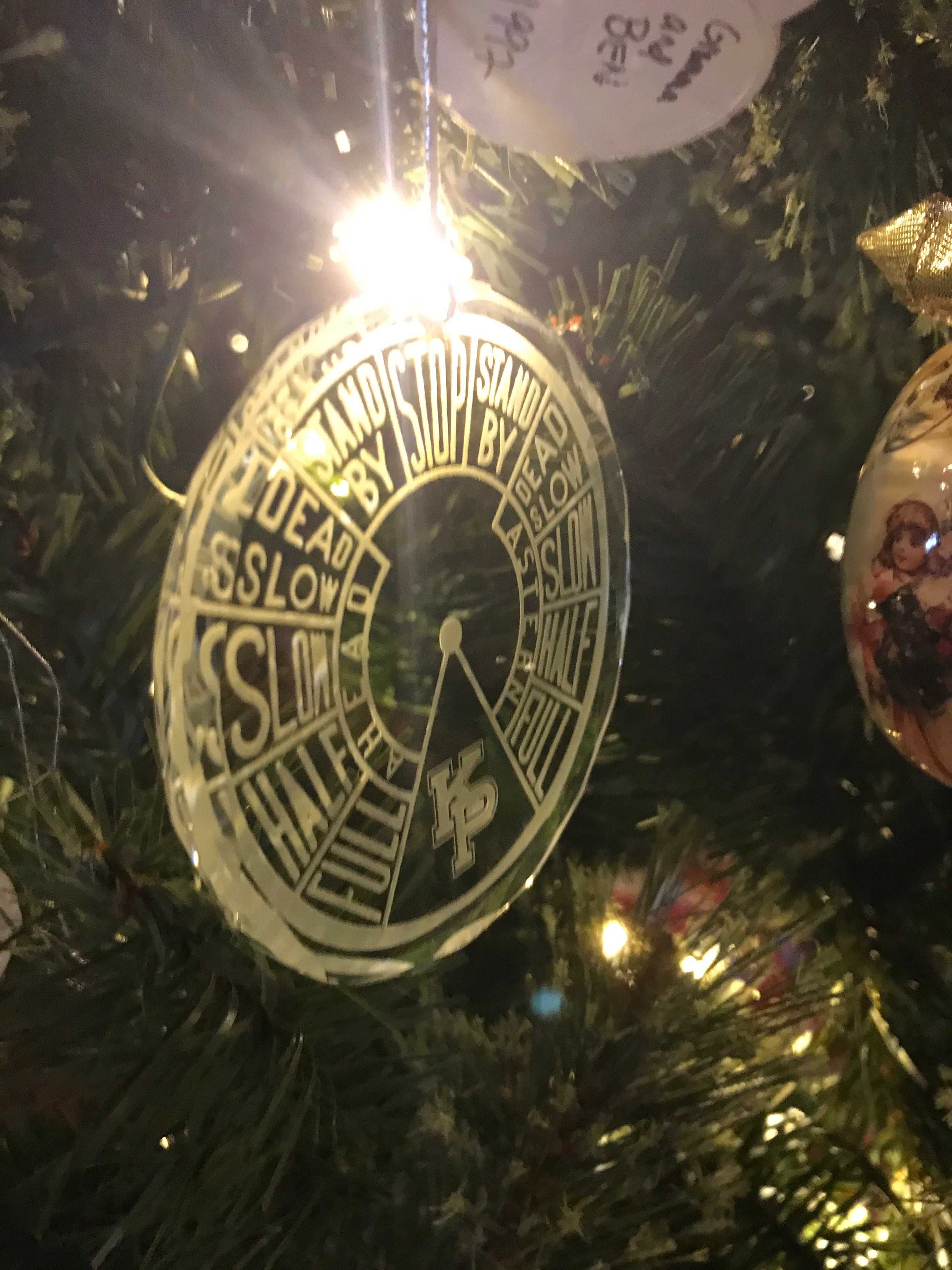 USMMA United States Merchant Marine KP Kings Point Crystal Ornament EOT Engine Order Telegraph - Samstagsandmore