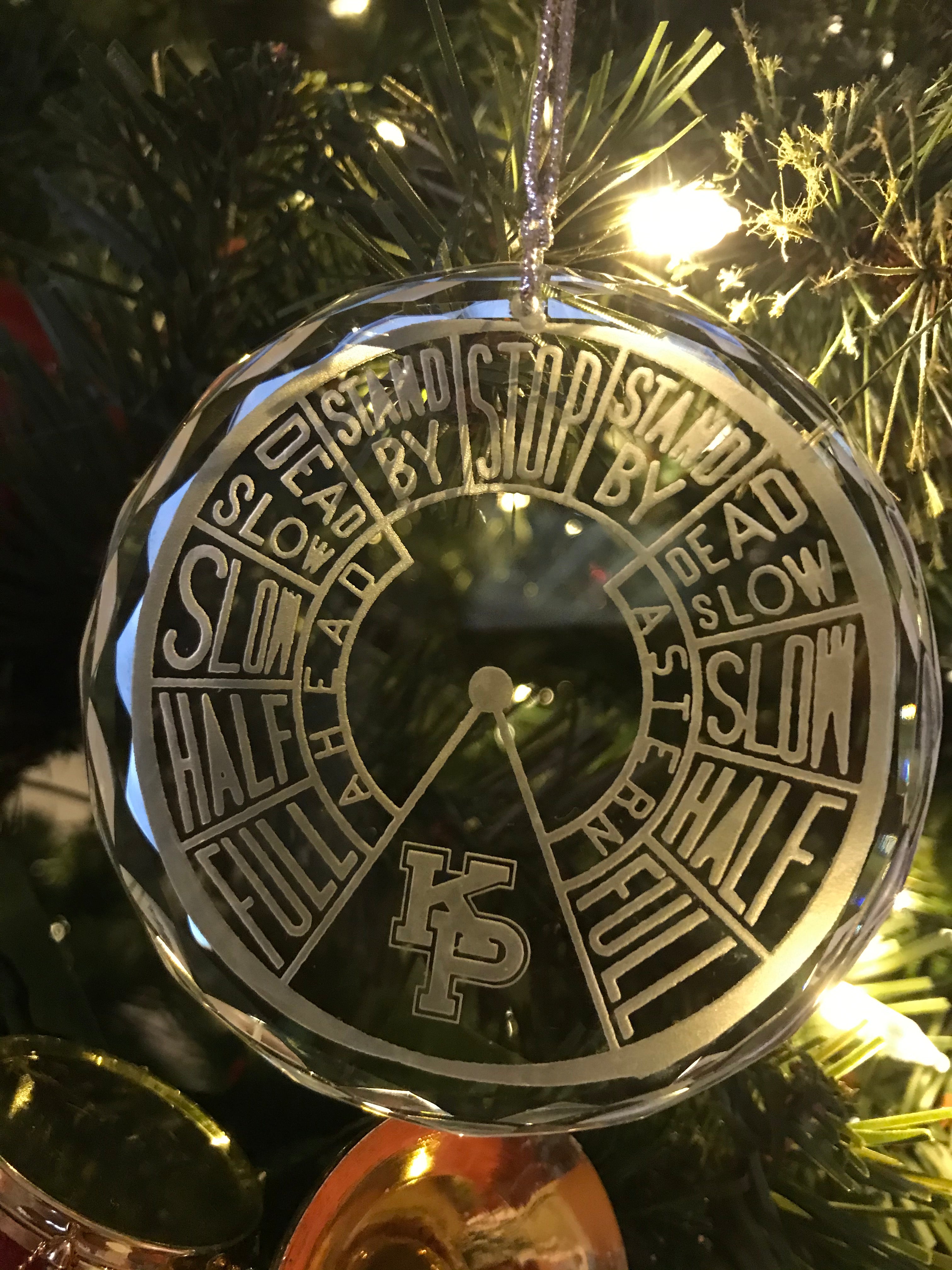 USMMA United States Merchant Marine KP Kings Point Crystal Ornament EOT Engine Order Telegraph - Samstagsandmore