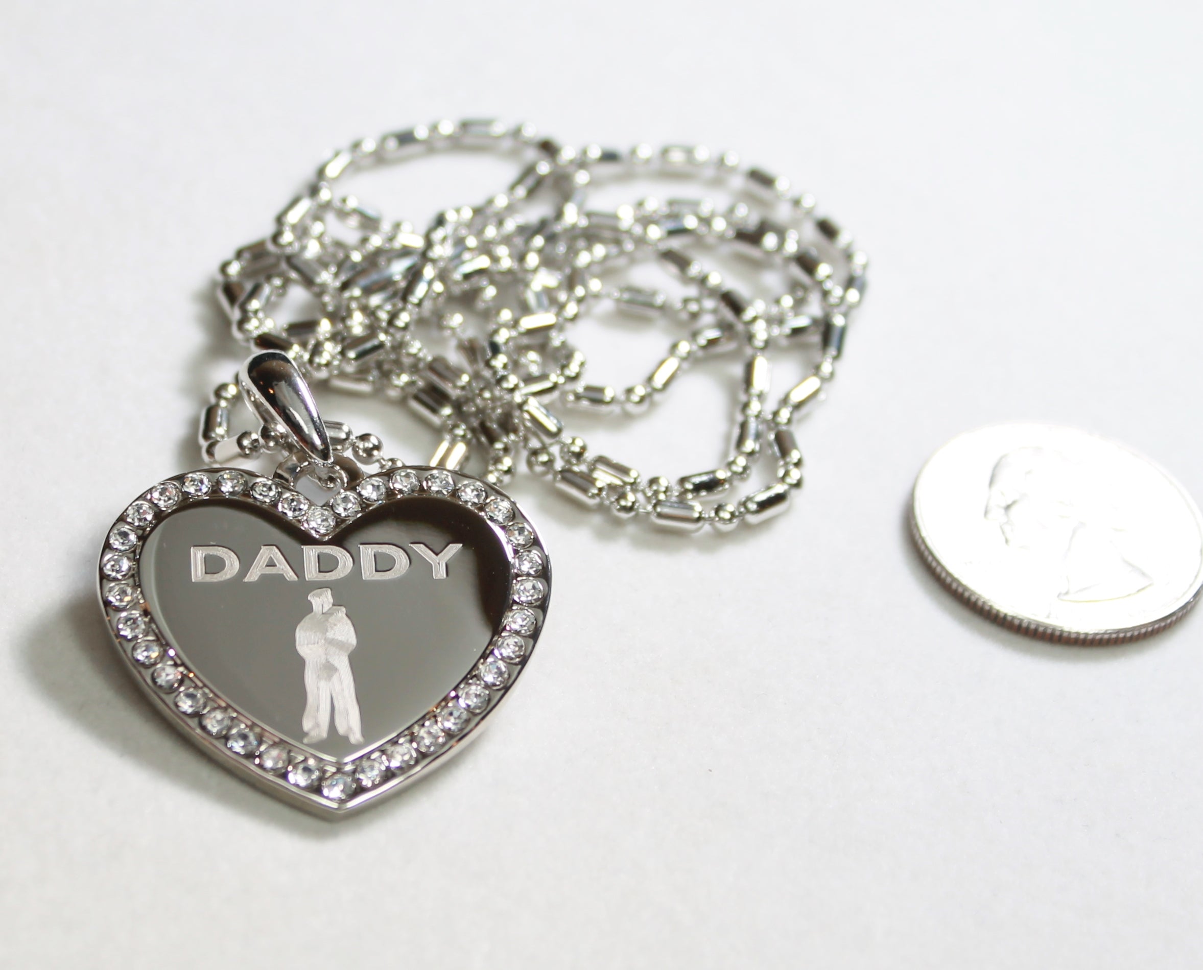 CZ BLING HEART MILITARY SON DAD MOM SISTER DAUGHTER BROTHER NECKLACE MARINER SAILOR MIDSHIPMEN NAVY - Samstagsandmore