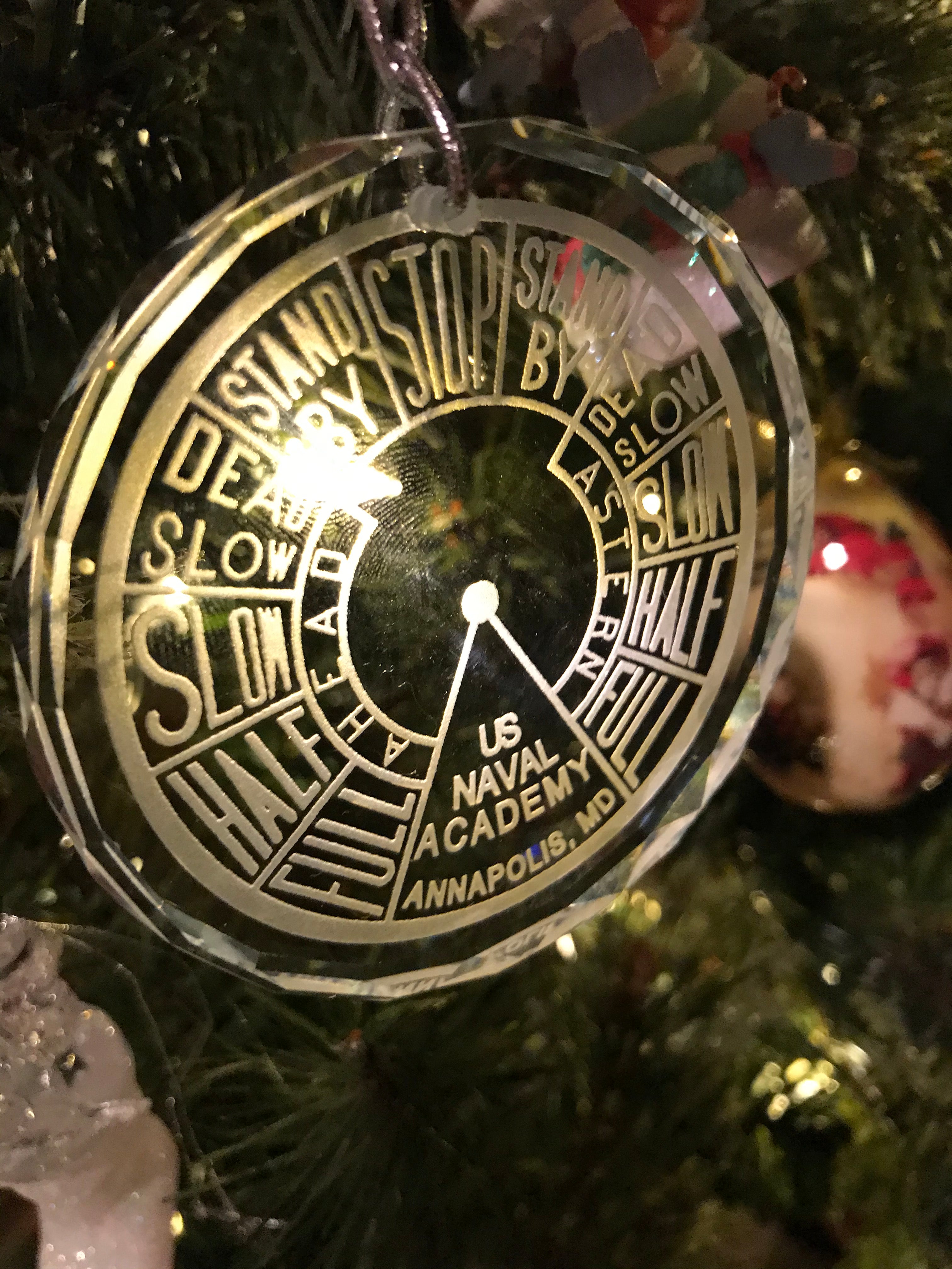 Crystal Ornament EOT Engine Order Telegraph Maritime USNA US Naval Academy Nautical - Samstagsandmore